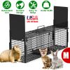 32in 2 Door Live Animal Cage Trap For Animals Under 12LBS Easy To Setup Humane Galvanized Iron Trap Cage For Rabbits Groundhogs Skunk Opossums Nutria