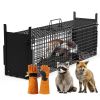 40in 2 Door Live Animal Cage Trap For Animals Under 18LBS Easy To Setup Humane Galvanized Iron Trap Cage For Raccoons Armadillos Foxes Opossums Muskra