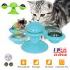 Windmill Cat Toy Turntable Interactive Teasing Pet Toy Wall Mount Turning Tickle Scratch Hair Brushát Toy with Catnip Light Ball