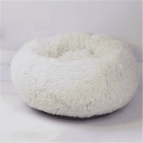 Round Long Hairy Autumn And Winter Nest Pad Cat Mattress (Option: White-100cm)