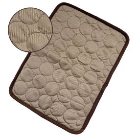 Pet Dog Cat Ice Silk Cold Nest Pad For Cooling In Summer (Option: Brown-50x40cm)
