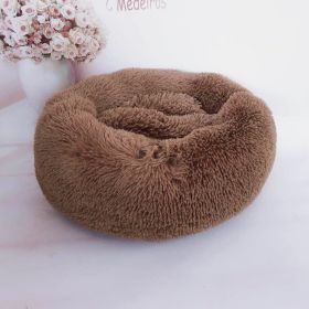 Plush pet nest (Option: Coffee-70cm)
