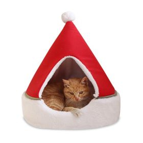 Christmas tree cat bed (Option: Red-43X43X50cm)