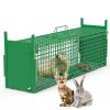 32in 2 Door Live Animal Cage Trap For Animals Under 12LBS Easy To Setup Humane Galvanized Iron Trap Cage For Rabbits Groundhogs Skunk Opossums Nutria