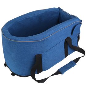 Console Pet Car Seat with Storage Pocket Booster Car Seat Portable Pet Travel Bag Machine Washable Pet Seat Fit For Small Dog Cat (Option: PetCarSeatBlueGPCT4297)