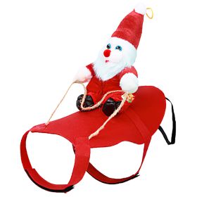 Pet Christmas Costumes Red Winter Coat for Dog Riding Santa Claus with Bell Clothes New Year Outfit Cosplay Costumes Party Dress Up For Cats (Option: PetClothesSGPCT4499)