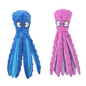 2Pcs Squeaky Dog Toys No Stuffing Crinkle Plush Octopus Dog Teething Toy Interactive Dog Toy Dog Training Toy For Puppy Small Medium Large Dog (Option: DogToyBluePinkGPCT4754)