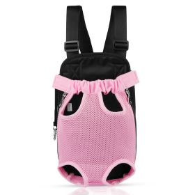 Dog Carrier Backpack Legs Out Front Pet Backpack Carrier Travel Bag Adjustable Shoulder Straps for Hiking Camping Shopping Biking (Option: PetCarryBagPinkM)