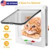 Cat Door Pet Gate 4 Way Locking Flap Door Quiet Interior Exterior Door For Cat Dog Easy To Install On Door Window w/ 4 Size For Optional