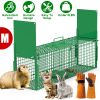32in 2 Door Live Animal Cage Trap For Animals Under 12LBS Easy To Setup Humane Galvanized Iron Trap Cage For Rabbits Groundhogs Skunk Opossums Nutria