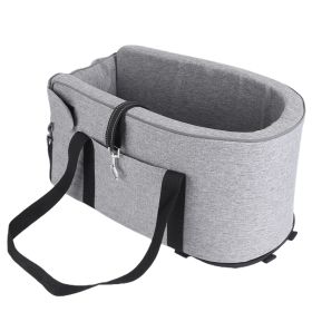 Console Pet Car Seat with Storage Pocket Booster Car Seat Portable Pet Travel Bag Machine Washable Pet Seat Fit For Small Dog Cat (Option: PetCarSeatSilverGPCT4297)