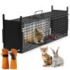 32in 2 Door Live Animal Cage Trap For Animals Under 12LBS Easy To Setup Humane Galvanized Iron Trap Cage For Rabbits Groundhogs Skunk Opossums Nutria