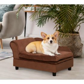 Pet Sofa Dog Sofa For Small Dogs With Storage (Color: Brown)