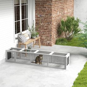 Cat Run with Weather Protection (Option: White-2035x435x125 mm)