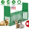 32in 2 Door Live Animal Cage Trap For Animals Under 12LBS Easy To Setup Humane Galvanized Iron Trap Cage For Rabbits Groundhogs Skunk Opossums Nutria