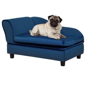 Pet Sofa Bed Couch with Storage, Pet Sofa for Cats and Small Dogs (Color: Dark Blue)