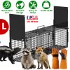 40in 2 Door Live Animal Cage Trap For Animals Under 18LBS Easy To Setup Humane Galvanized Iron Trap Cage For Raccoons Armadillos Foxes Opossums Muskra