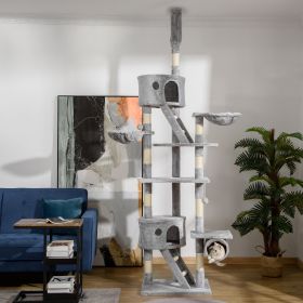 31" Cat Tree Tower with Scratching Posts (Option: Light Gray-620x470x330 mm)