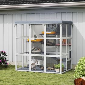 Large Outdoor Catio Cat Enclosure with Hammock (Option: Gray-1250x320x650 mm)