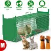 32in 2 Door Live Animal Cage Trap For Animals Under 12LBS Easy To Setup Humane Galvanized Iron Trap Cage For Rabbits Groundhogs Skunk Opossums Nutria