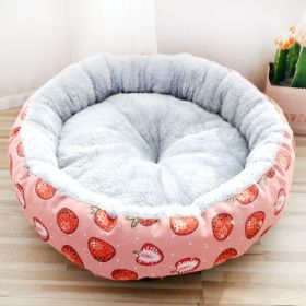 Dog And Cat Litter Padded With Round Cotton (Option: Red-L)