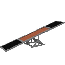 Wooden Dog Agility Seesaw for Training and Exercise, Weather Resistant, 83" L x 16" W x 14" H (Color: Gray)