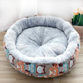 Dog And Cat Litter Padded With Round Cotton (Option: Coffee-S)