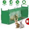 32in 2 Door Live Animal Cage Trap For Animals Under 12LBS Easy To Setup Humane Galvanized Iron Trap Cage For Rabbits Groundhogs Skunk Opossums Nutria