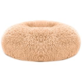 Pet Dog Bed Soft Warm Fleece Puppy Cat Bed Dog Cozy Nest Sofa Bed Cushion For S/M Dog (Option: Brown_M)