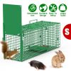 26in Single Door Live Animal Cage Trap For Animals Under 5LBS Easy To Setup Humane Galvanized Iron Trap Cage For Small Cats Rabbits Squirrels Moles Ch