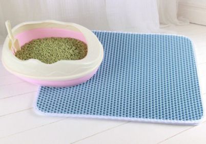 Cat Litter Pad Honeycomb Cat Pad Waterproof Urine Proof Pad Pet Supplies (Option: Blue-L)