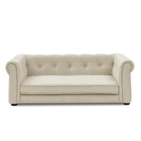 Elegant Rectangular Pet Bed For Medium And Large Dogs (Color: Light Gray)