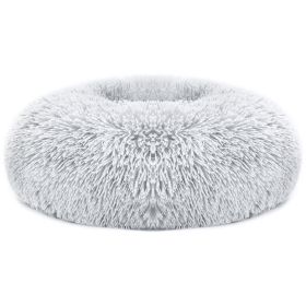 Pet Dog Bed Soft Warm Fleece Puppy Cat Bed Dog Cozy Nest Sofa Bed Cushion For S/M Dog (Option: Gray_L)