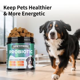Comprehensive Dog Probiotic & Digestive Enzymes Supplement, 120 Soft Chews Chicken Flavor, Supports Skin & Coat, Nutrient Absorption & Gut Health (Option: Green)