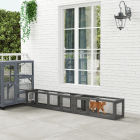 Wooden Cat Tunnel For Outdoor With Combinable Design (Option: Dark gray)