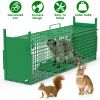40in 2 Door Live Animal Cage Trap For Animals Under 18LBS Easy To Setup Humane Galvanized Iron Trap Cage For Raccoons Armadillos Foxes Opossums Muskra
