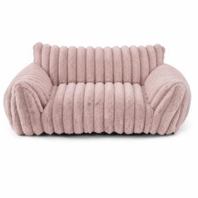 Cute Cat Couch For Pets - Fluffy Cat Beds With Premium Soft Corduroy Fleece, Fuzzy Cats Beds For Indoor Cats With Removable Washable Cover, Supportive (Option: Pink-M)
