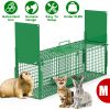 32in 2 Door Live Animal Cage Trap For Animals Under 12LBS Easy To Setup Humane Galvanized Iron Trap Cage For Rabbits Groundhogs Skunk Opossums Nutria
