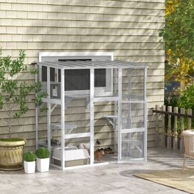 Catio Outdoor Cat Enclosure (Option: White-1230x800x185 mm)