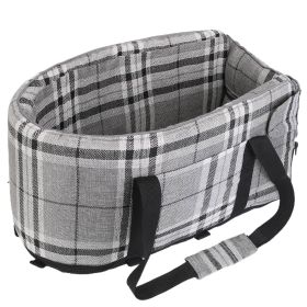 Console Pet Car Seat with Storage Pocket Booster Car Seat Portable Pet Travel Bag Machine Washable Pet Seat Fit For Small Dog Cat (Option: PetCarSeatBlackWhiteGPCT4297)