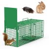 26in Single Door Live Animal Cage Trap For Animals Under 5LBS Easy To Setup Humane Galvanized Iron Trap Cage For Small Cats Rabbits Squirrels Moles Ch