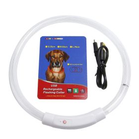 USB Rechargeable LED Dog Collar Multi-Color Lighting Dog Safety Collar Cuttable Length Glow Dog Collar For Small Medium Large Dog Night Walking (Option: DogCollar50CMGPCT4729)