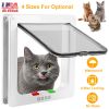 Cat Door Pet Gate 4 Way Locking Flap Door Quiet Interior Exterior Door For Cat Dog Easy To Install On Door Window w/ 4 Size For Optional