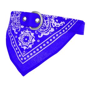 Adjustable Bandana Leather Pet Collar Triangle Scarf (Option: DogBandanaCollarBlueMGPCT1298)