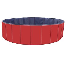 Foldable Pet Swimming Pool PVC Kiddie Baby Dog Swim Pool Bathing Tub Playmat Kids Pools (Option: 120cmPetSwimPool48InchRedGPCT951)