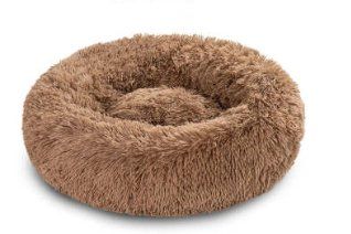 Round Long Hairy Autumn And Winter Nest Pad Cat Mattress (Option: DarkBrown-80cm)