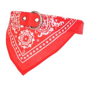 Adjustable Bandana Leather Pet Collar Triangle Scarf (Option: DogBandanaCollarRedMGPCT1298)