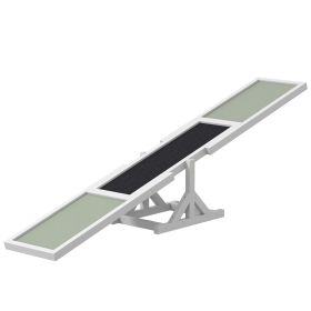 Wooden Dog Agility Seesaw for Training and Exercise (Color: White)