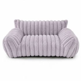 Cute Cat Couch For Pets - Fluffy Cat Beds With Premium Soft Corduroy Fleece, Fuzzy Cats Beds For Indoor Cats With Removable Washable Cover, Supportive (Option: Light Grey-M)