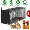 26in Single Door Live Animal Cage Trap For Animals Under 5LBS Easy To Setup Humane Galvanized Iron Trap Cage For Small Cats Rabbits Squirrels Moles Ch
